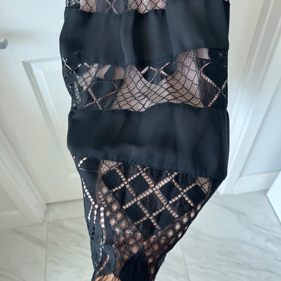 Bebe Black Lace Bodycon Dress – Sheer Panel Detail - Picture 4 of 11